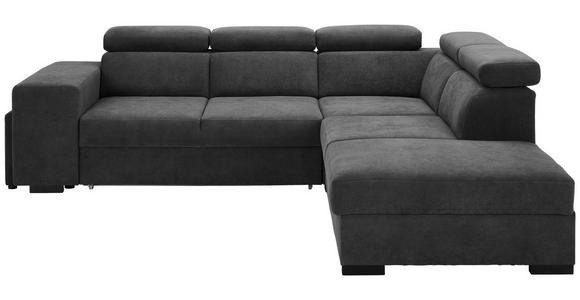 ECKSOFA  in Webstoff Dunkelgrau  - Dunkelgrau/Schwarz, KONVENTIONELL, Holz/Textil (283/244cm) - Carryhome