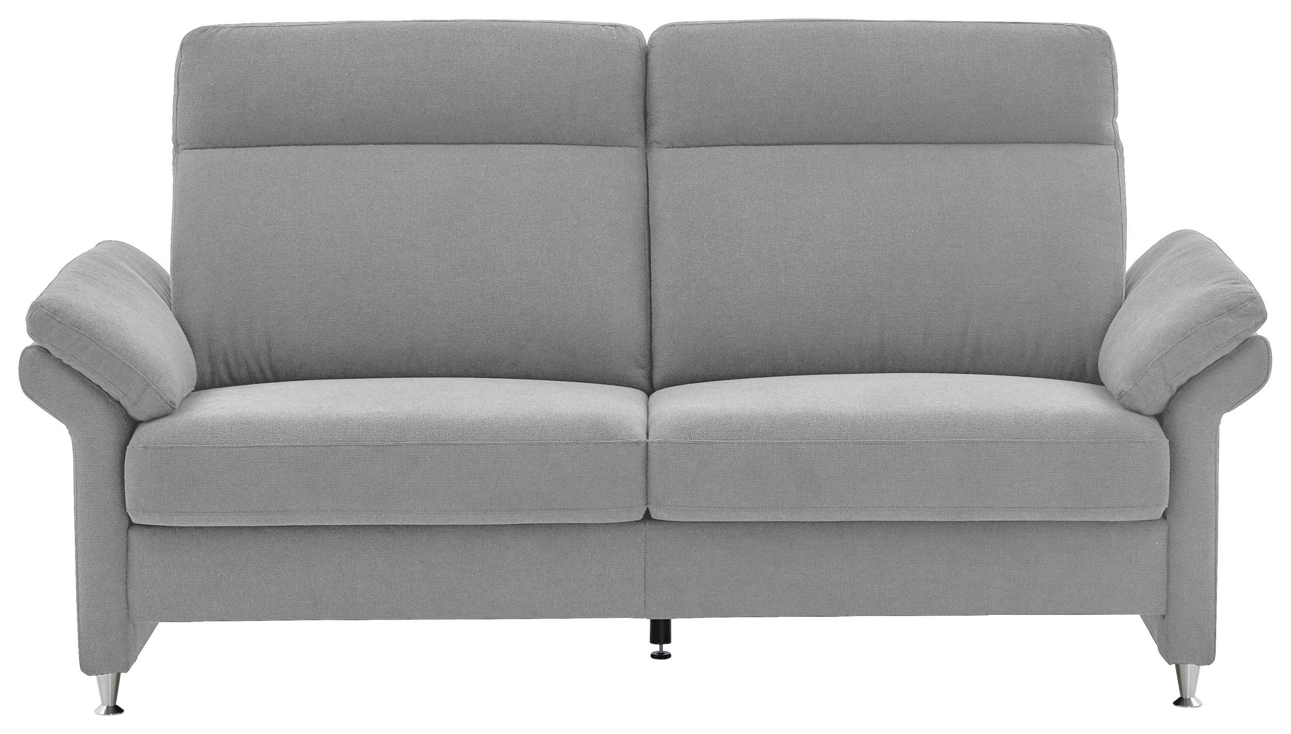 3-SITZER-SOFA in Flachgewebe Hellgrau  - Hellgrau/Alufarben, Modern, Textil/Metall (196/103/89cm) - Pure Home Comfort