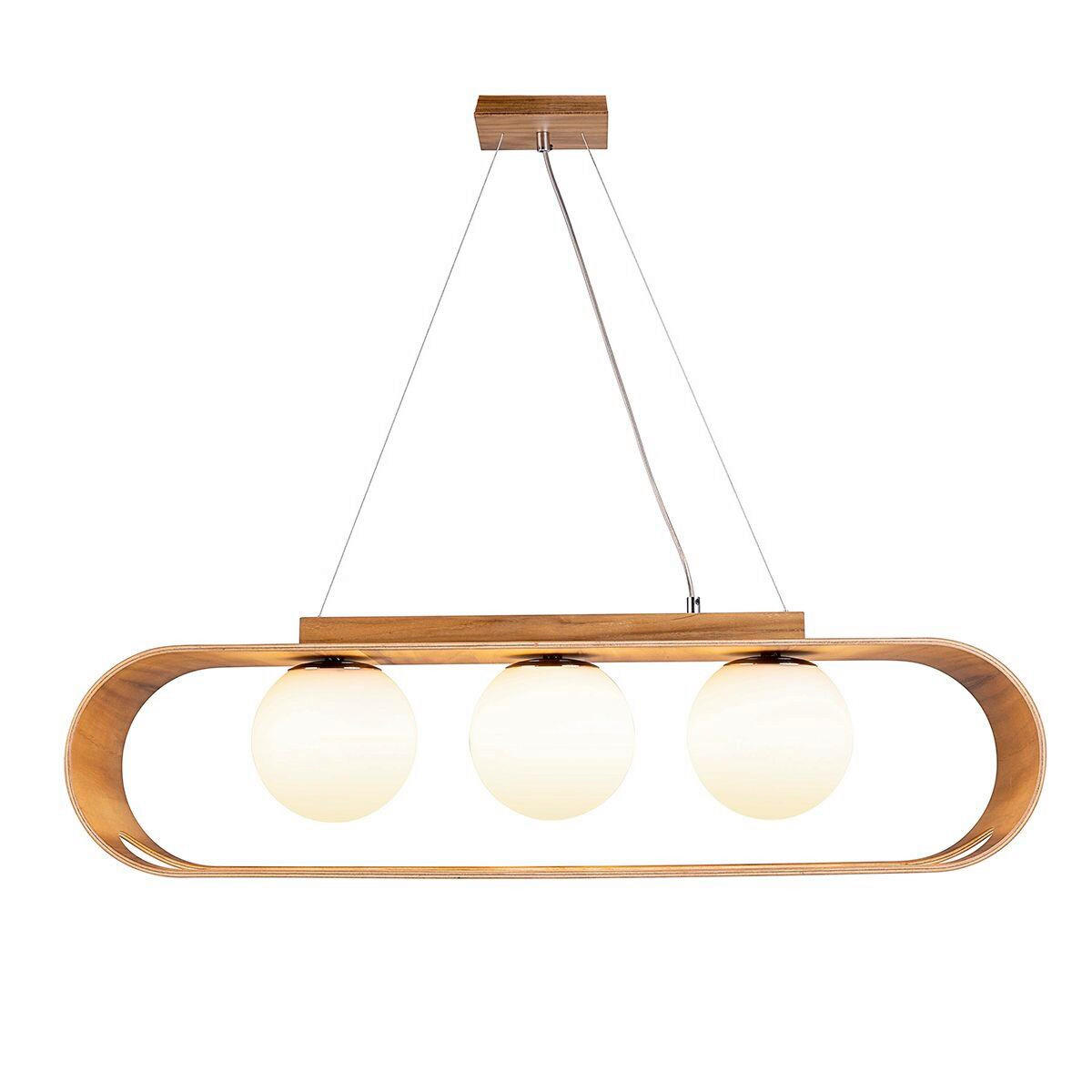 HÄNGELEUCHTE    - Teakfarben, Natur, Glas/Holz (20/52,9/20cm) - Elstead Lighting