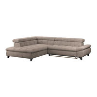 ECKSOFA Beige Chenille  - Chromfarben/Beige, KONVENTIONELL, Textil/Metall (234/312cm) - Livetastic