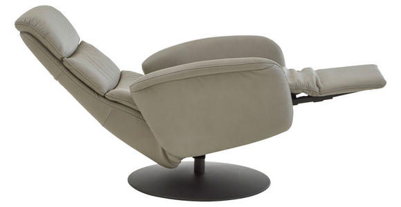 RELAXSESSEL in Leder Greige  - Greige/Schwarz, Design, Leder/Metall (76/108/86cm) - Dieter Knoll