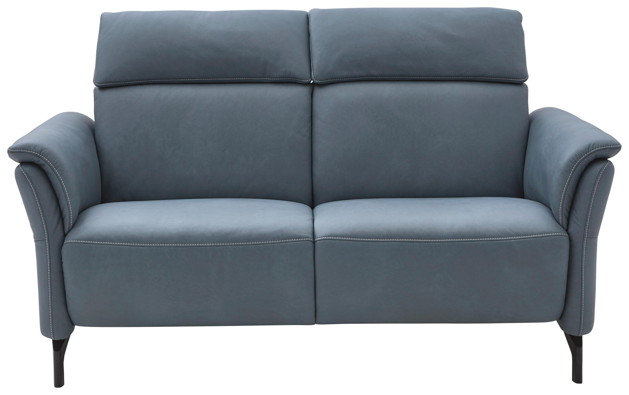 2-SITZER-SOFA in Leder Graublau  - Graublau/Schwarz, KONVENTIONELL, Leder/Metall (178/103/92cm) - Dieter Knoll