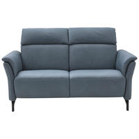 2-SITZER-SOFA in Echtleder Graublau  - Graublau/Schwarz, Konventionell, Leder/Metall (178/103/92cm) - Dieter Knoll