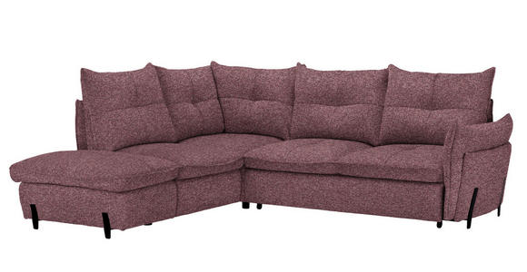 ECKSOFA in Bouclé Altrosa  - Schwarz/Altrosa, Design, Textil/Metall (220/250cm) - Xora