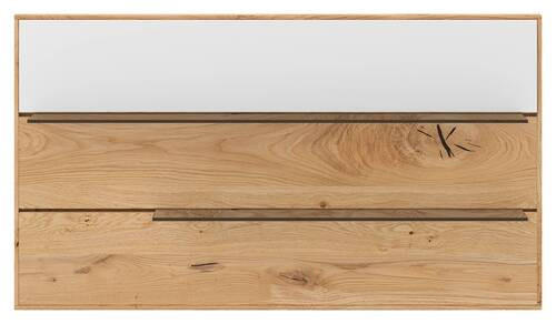WANDPANEEL Weiß, Wildeiche 130/73/22 cm - Wildeiche/Weiß, Design, Glas/Holz (130/73/22cm) - Waldwelt