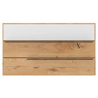 WANDPANEEL Weiß, Wildeiche  130/73/22 cm  - Wildeiche/Weiß, Design, Glas/Holz (130/73/22cm) - Waldwelt