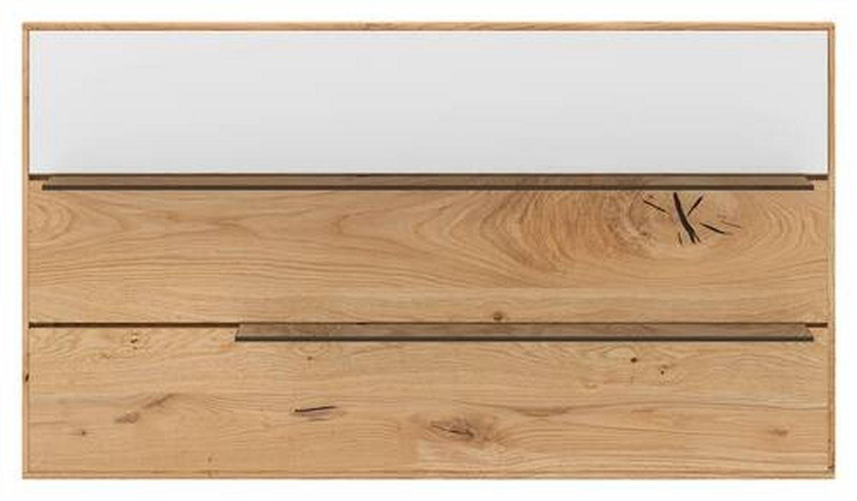 WANDPANEEL Weiß, Wildeiche  130/73/22 cm  - Wildeiche/Weiß, Design, Glas/Holz (130/73/22cm) - Waldwelt