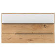 WANDPANEEL Weiß, Wildeiche  130/73/22 cm  - Wildeiche/Weiß, Design, Glas/Holz (130/73/22cm) - Waldwelt