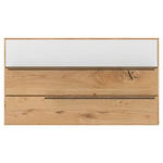 WANDPANEEL Weiß, Wildeiche  130/73/22 cm  - Wildeiche/Weiß, Design, Glas/Holz (130/73/22cm) - Waldwelt
