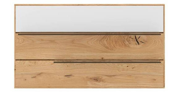 WANDPANEEL Weiß, Wildeiche 130/73/22 cm - Wildeiche/Weiß, Design, Glas/Holz (130/73/22cm) - Waldwelt