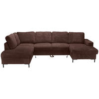 WOHNLANDSCHAFT Dunkelbraun Cord  - Dunkelbraun/Schwarz, KONVENTIONELL, Textil/Metall (197/303/148cm) - Carryhome