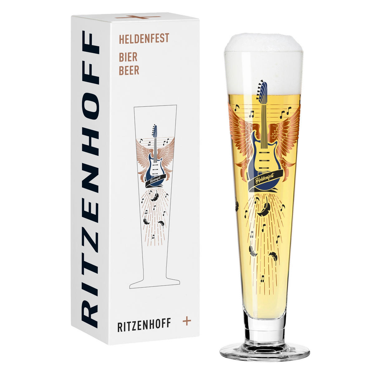 BIERGLAS 385 ml  - Blau/Transparent, Design, Glas (7,5/24,9cm) - Ritzenhoff