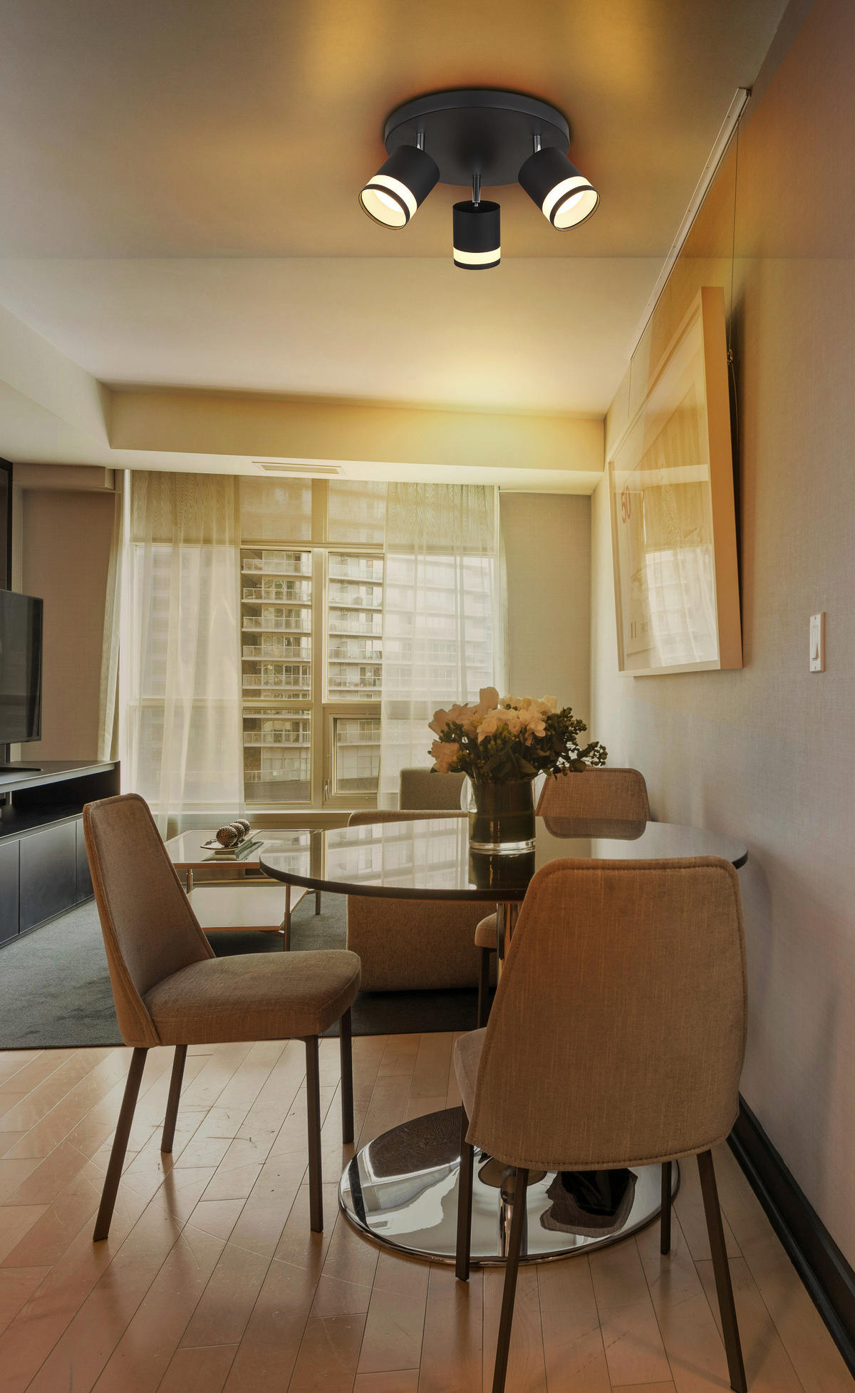 STRAHLER 30/18,5 cm   - Schwarz/Weiß, Design, Kunststoff/Metall (30/18,5cm) - Globo