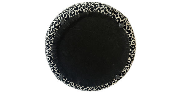 HOCKER Vliesstoff, Leinenoptik Kiefer Schwarz, Weiß  - Schwarz/Weiß, Basics, Holz/Textil (44/42/44cm) - Carryhome