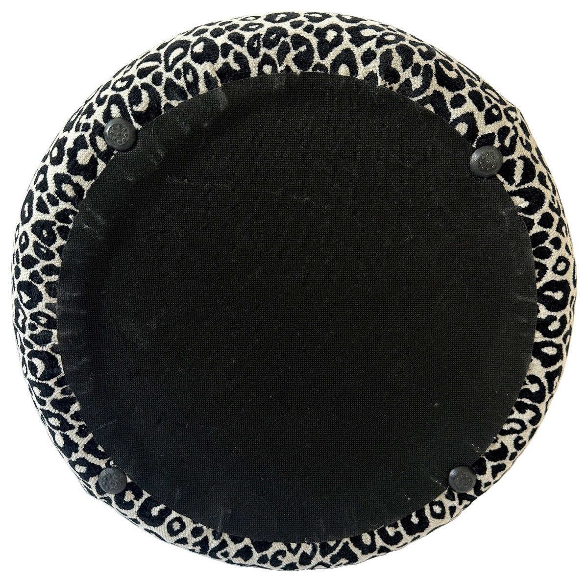 Taburet din lemn, textil, material pe bază de lemn, negru, alb - alb/negru, Basics, lemn/textil (44/42/44cm) - Carryhome