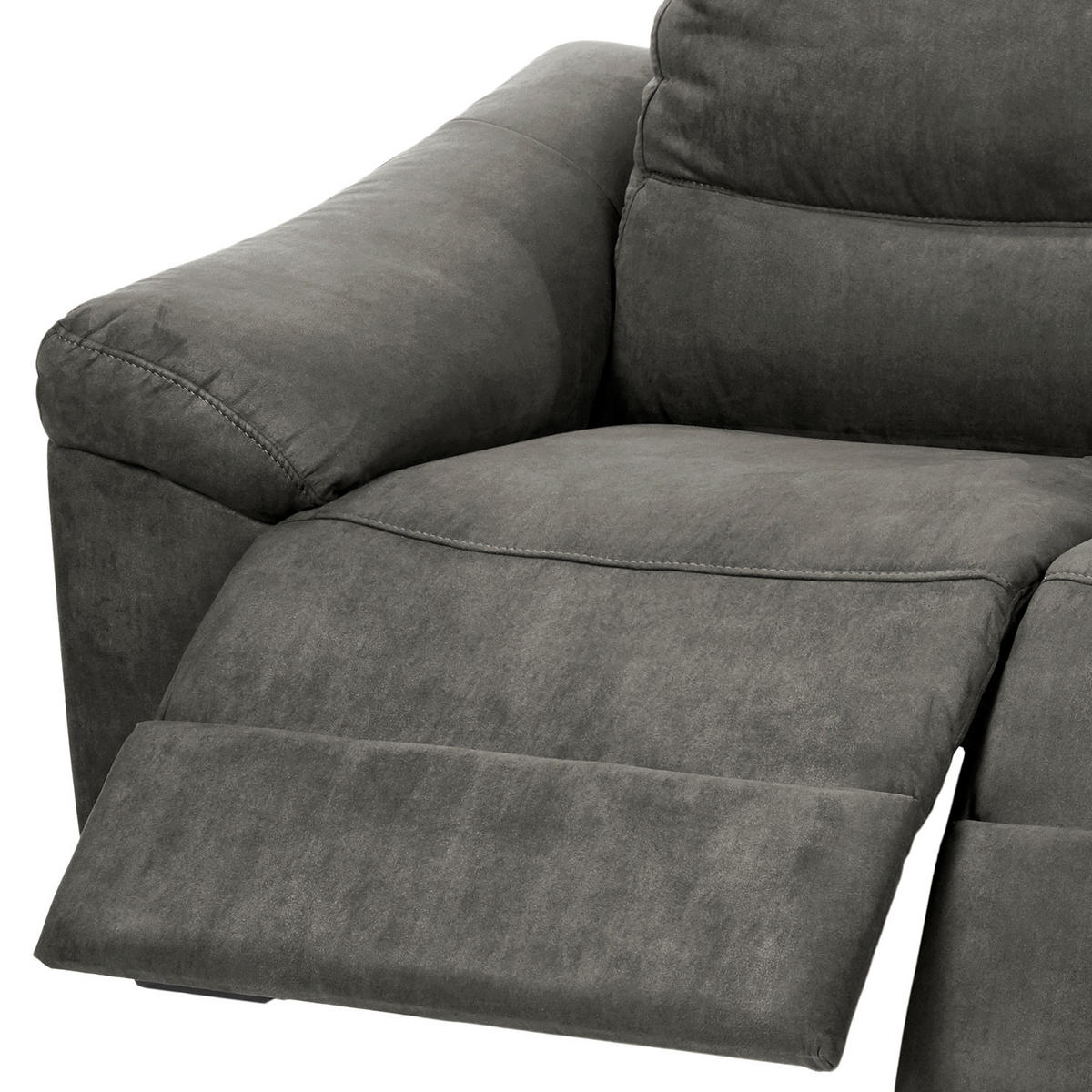 2-SITZER-SOFA HAMPTON in Flachgewebe Anthrazit Landhaus  - Anthrazit/Schwarz, Design, Holz/Textil (174/97/97cm) - Livetastic