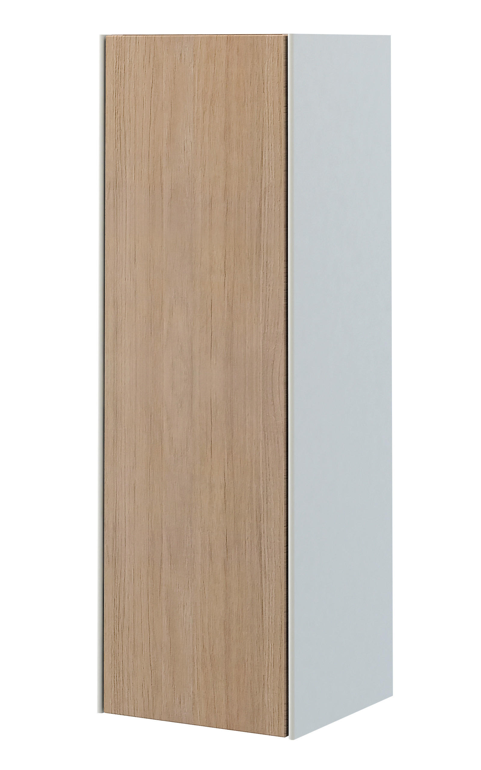 FALISZEKRÉNY 27/80/25 cm  - tölgyfa színű/fehér, Basics, faalapú anyag/Üveg (27/80/25cm) - Welnova