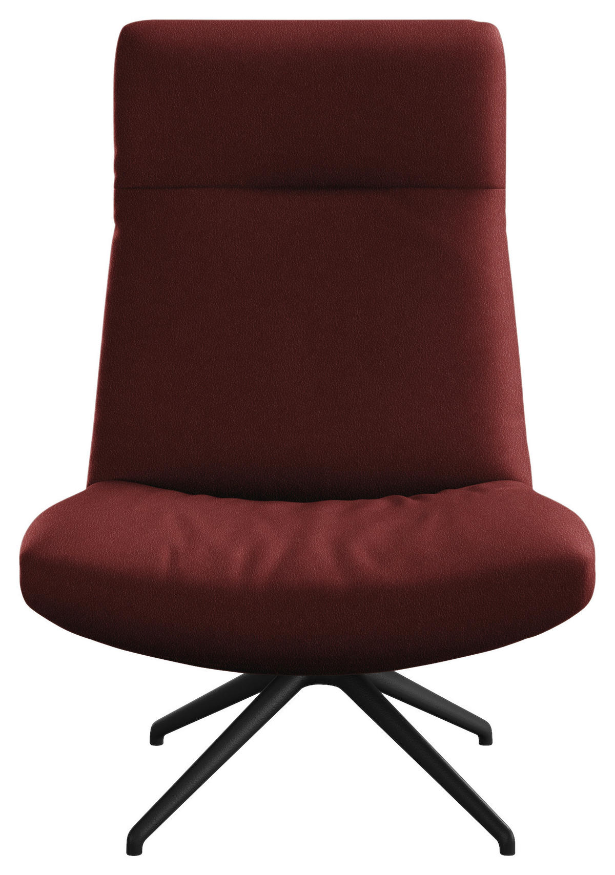 SESSEL in Echtleder Bordeaux  - Bordeaux/Schwarz, Modern, Leder/Metall (74/105/92cm) - Johann Jakob