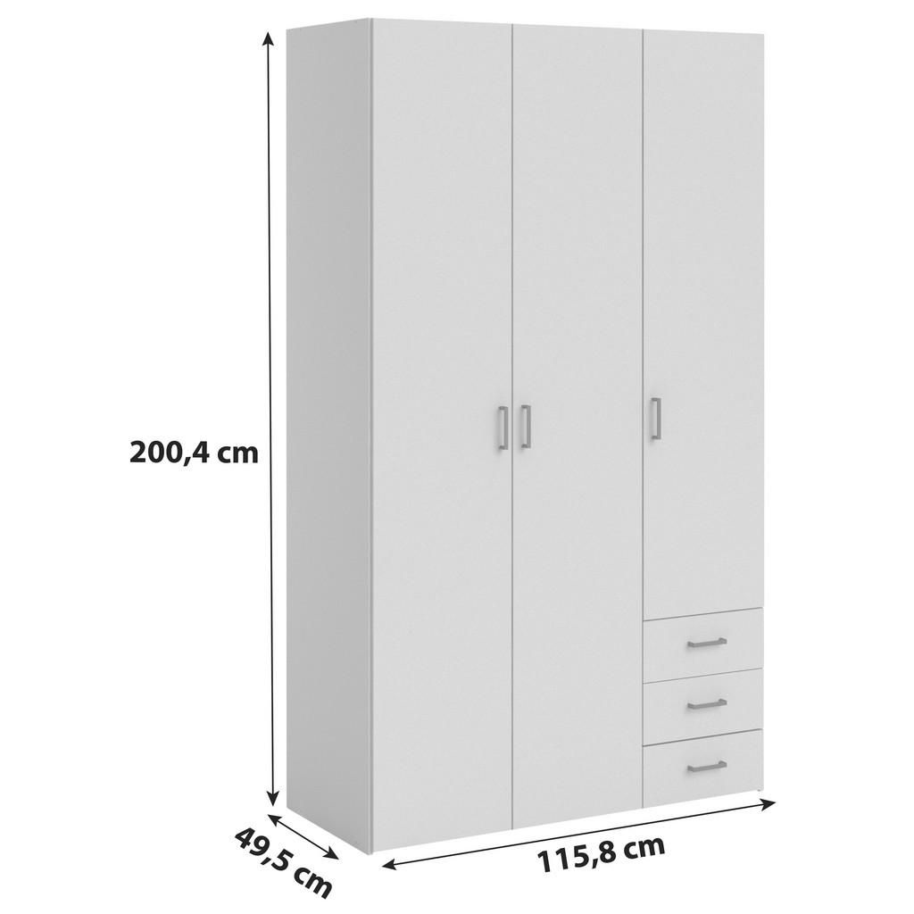 Thumbnail - Mid.you Kleiderschrank, Weiß, Metall, 4 Fächer, 115.8x200.4x49.5 cm, FSC Mix, Made in Denmark, Schlafzimmer, Kleiderschr...