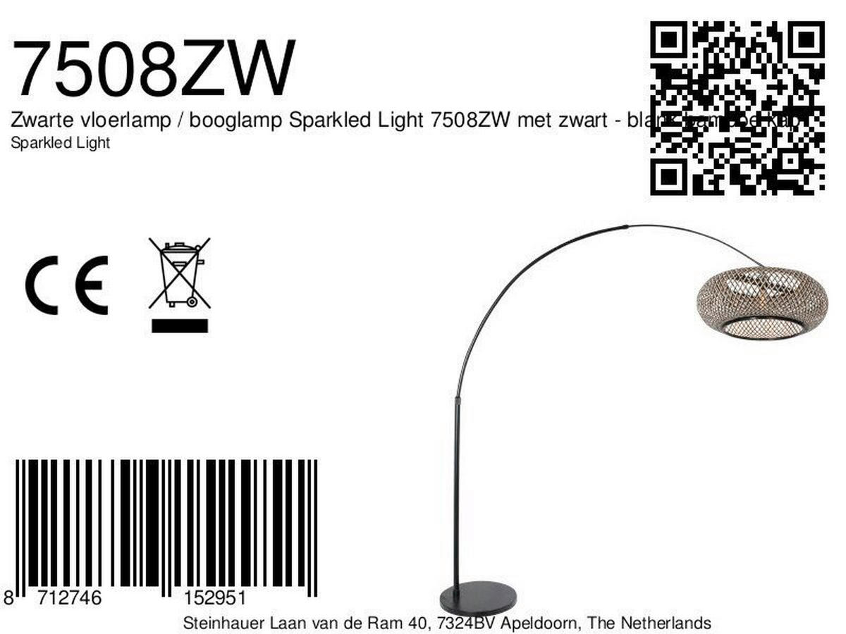 STEHLEUCHTE SPARKLED LIGHT 50/240/230 cm  - Schwarz, Trend, Naturmaterialien/Metall (50/240/230cm)