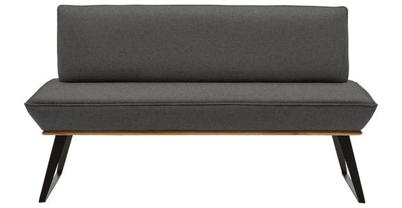 SITZBANK 140/87/64 cm  in Schwarz, Eichefarben, Dunkelgrau  - Eichefarben/Dunkelgrau, Design, Holz/Textil (140/87/64cm) - Voleo