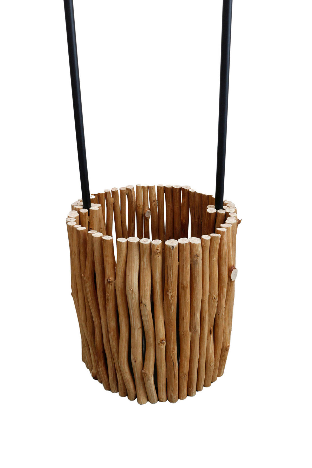 STEHLEUCHTE  34/155/34 cm   - Schwarz/Naturfarben, Design, Holz/Textil (34/155/34cm) - P & B