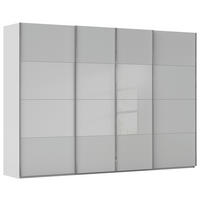 SCHWEBETÜRENSCHRANK Seidengrau  - Chromfarben/Seidengrau, Konventionell, Glas/Holzwerkstoff (316/235/68cm) - Novel