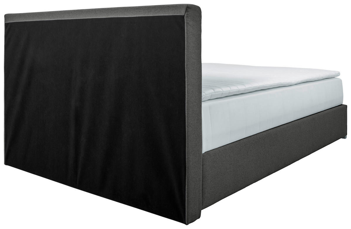 BOX KREVET BEZ OPRUGA 90/200 cm     tamnosiva  - tamnosiva/boja hroma, Konvencionalno, tekstil/plastika (90/200cm) - Carryhome