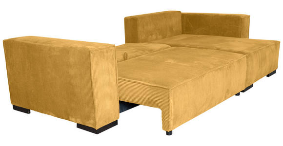 ECKSOFA  in Cord Senfgelb  - Senfgelb/Braun, KONVENTIONELL, Holz/Textil (293/160cm) - Carryhome