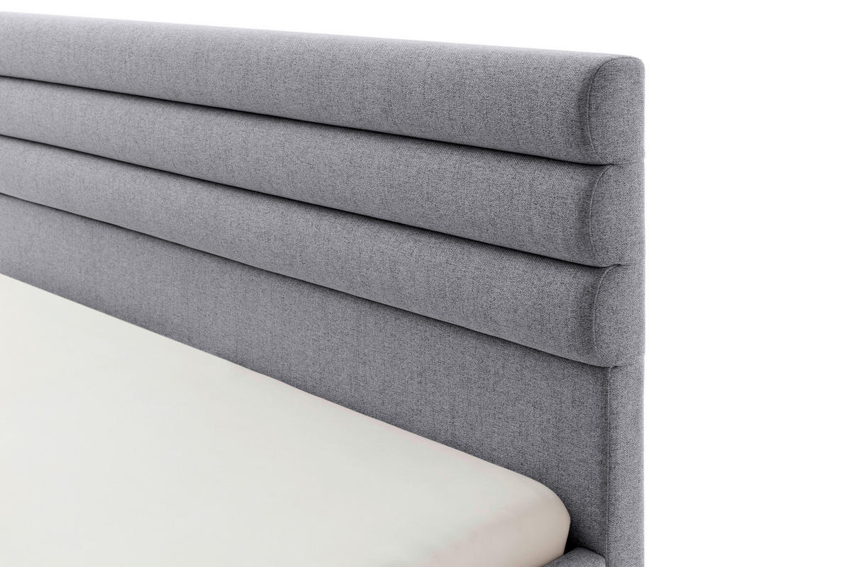 ČALÚNENÁ POSTEĽ, 180/200 cm, sivá - čierna/sivá, Modern, kompozitné drevo/textil (180/200cm) - MID.YOU