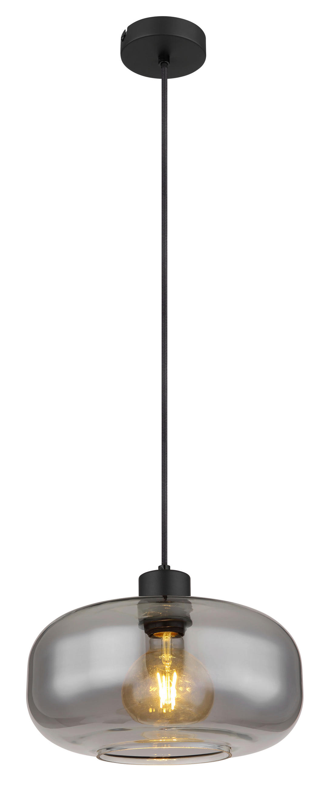 HÄNGELEUCHTE 28/120 cm   - Schwarz, Basics, Glas/Metall (28/120cm) - Globo