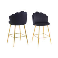 BARHOCKER-SET in Schwarz  - Goldfarben/Schwarz, MODERN, Textil/Metall (52/100/54cm) - Livetastic