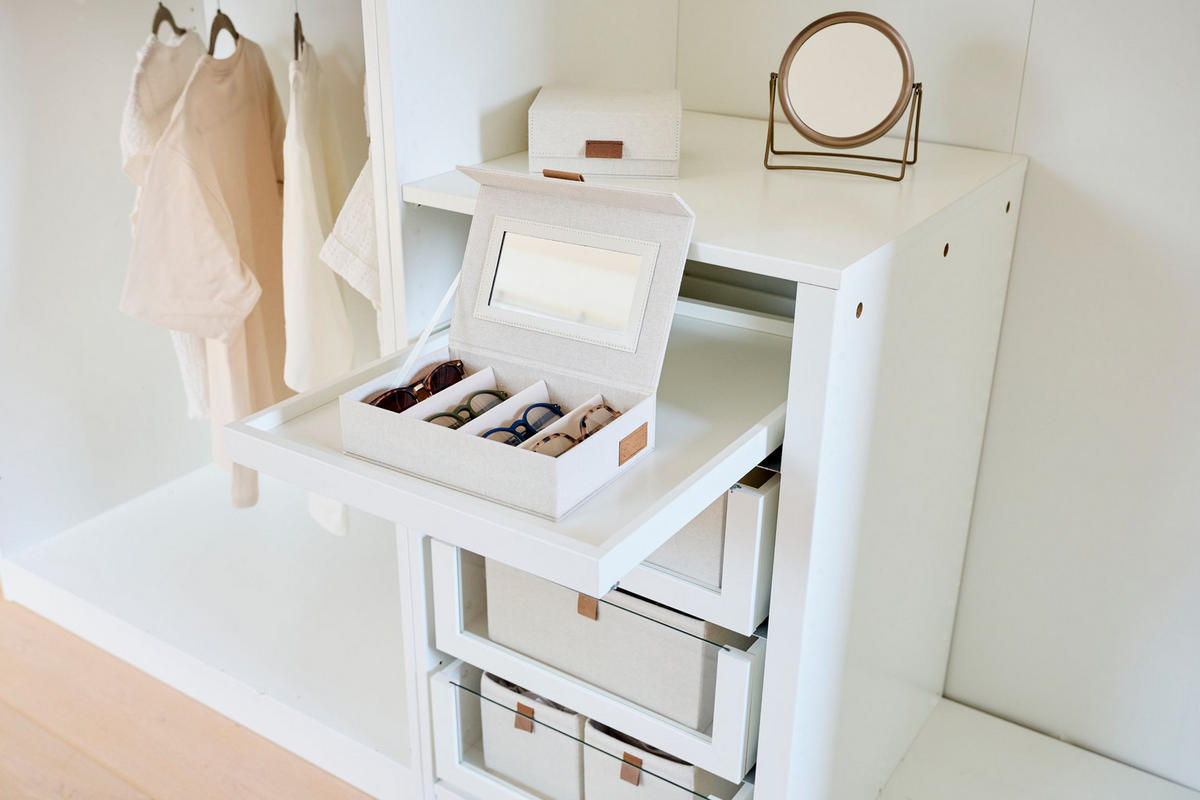 BRILLENBOX - Beige, Basics, Karton/Textil (24/16/6cm) - Store It