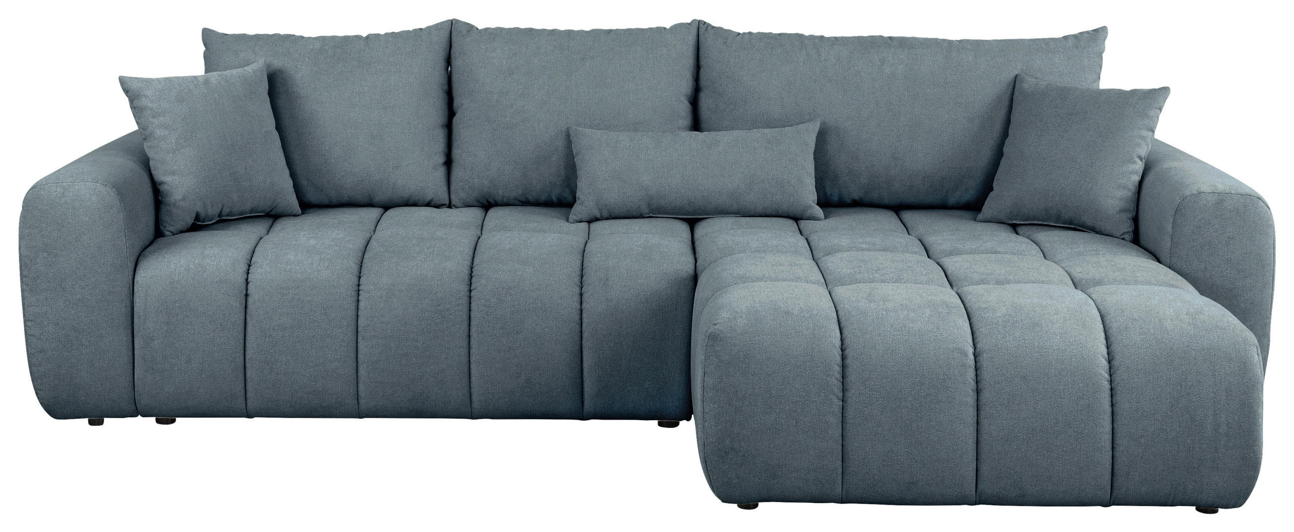 ECKSOFA in Velours Blau  - Blau/Schwarz, KONVENTIONELL, Kunststoff/Textil (298/168cm) - Carryhome