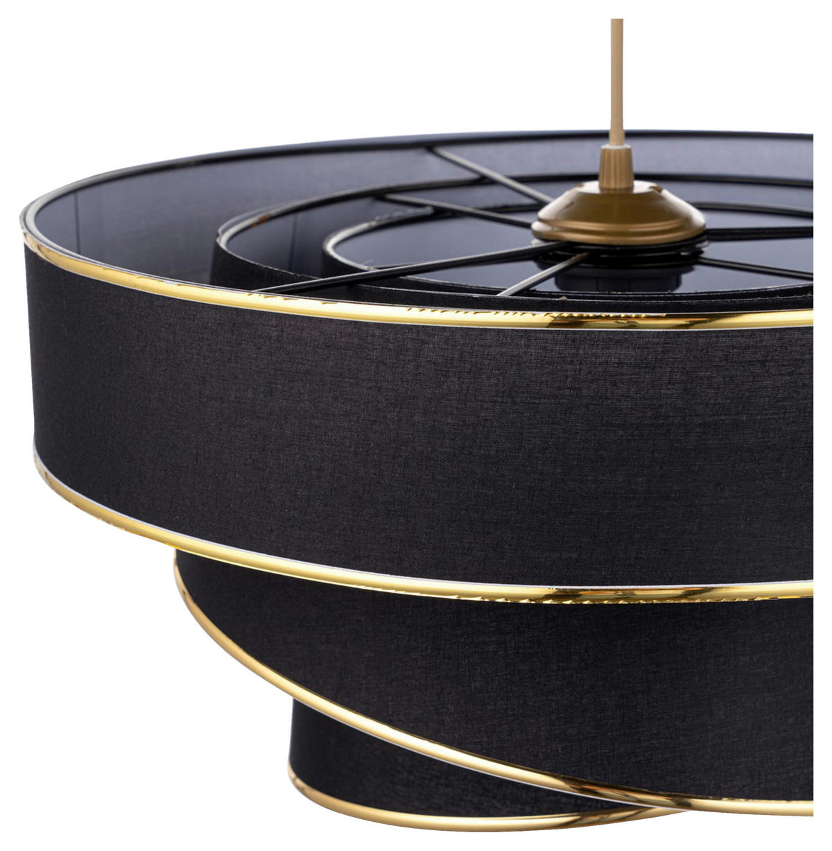 HÄNGELEUCHTE 40/72 cm   - Goldfarben/Schwarz, KONVENTIONELL, Kunststoff/Textil (40/72cm) - P & B