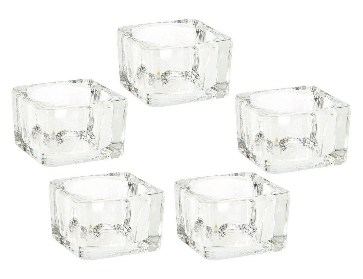 VÄRMELJUSHÅLLARE SET  - transparent, Basics, glas (25/5/3cm) - Best Price