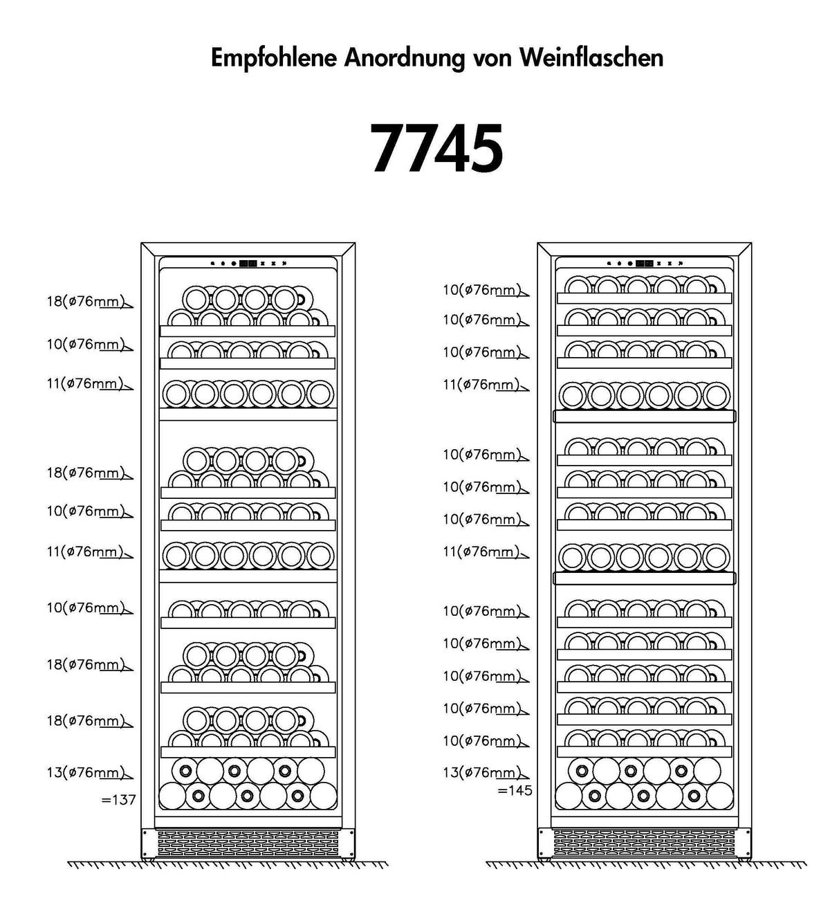 WEINKLIMASCHRANK - Schwarz, Basics, Glas/Holz (71/59.50/172cm) - Trisa Electronics