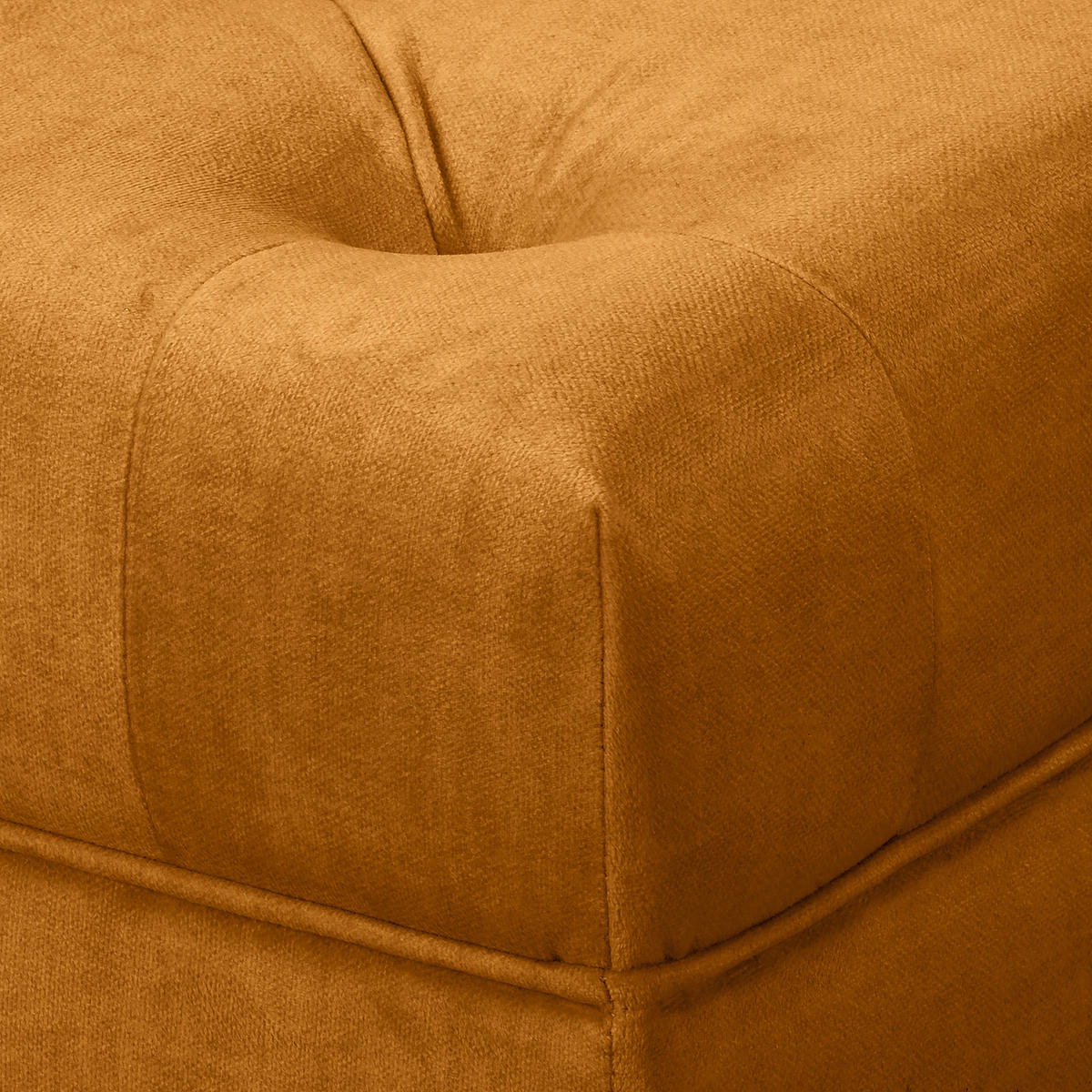 HOCKER Laura Mikrofaser Bernsteinfarben  - Bernsteinfarben/Braun, Design, Holz/Textil (96/35/62cm) - P & B