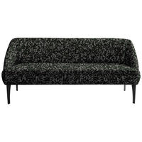 SITZBANK in Textil Grau, Schwarz  - Schwarz/Grau, KONVENTIONELL, Textil/Metall (217/85/72cm) - Moderano