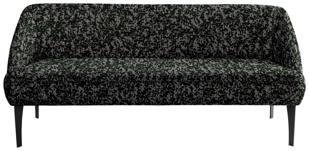 SITZBANK in Textil Grau, Schwarz  - Schwarz/Grau, KONVENTIONELL, Textil/Metall (217/85/72cm) - Moderano