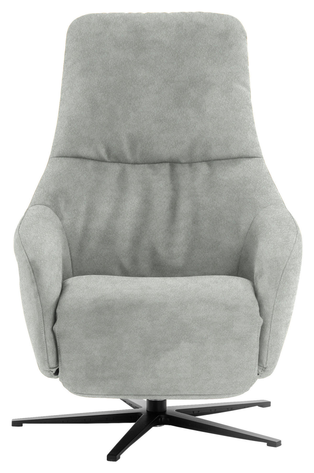 RELAXSESSEL in Textil Hellgrau  - Hellgrau/Schwarz, Design, Textil/Metall (77/108/95cm) - Chilliano