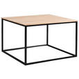 COUCHTISCH Eiche massiv 65/65/41,5 cm quadratisch Schwarz, Eiche Bianco  - Eiche Bianco/Schwarz, Design, Holz/Metall (65/65/41,5cm) - Johann Jakob