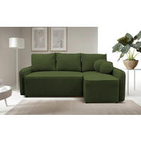 ECKSOFA Grün Struktur, Bouclé  - Schwarz/Grün, Design, Kunststoff/Textil (209/143cm) - MID.YOU