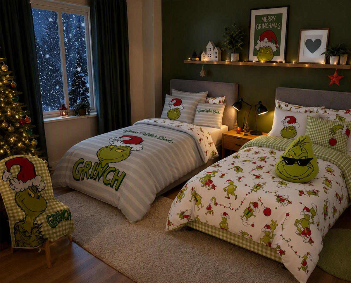 OKRASNA BLAZINA  GRINCH    27/36 cm         - svetlo zelena, Konvencionalno, tekstil (27/36cm) - The Grinch