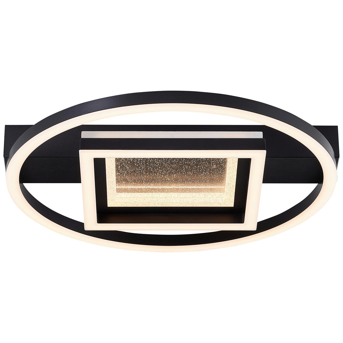LED-DECKENLEUCHTE 37/6/37 cm   - Schwarz, Design, Kunststoff/Metall (37/6/37cm) - Brilliant