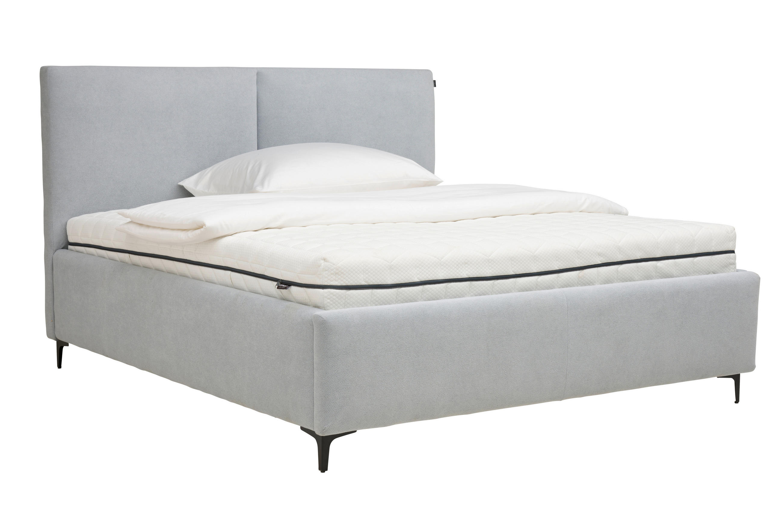 POLSTERBETT Lattenrost, Bettkasten Weißblau 180/200 cm  - Hellbraun/Schwarz, Design, Holz/Textil (180/200cm) - Lomoco