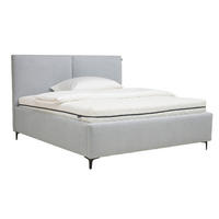 POLSTERBETT Lattenrost, Bettkasten Weißblau 180/200 cm  - Hellbraun/Schwarz, Design, Holz/Textil (180/200cm) - Lomoco