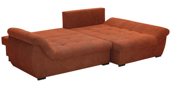 ECKSOFA Rostfarben Flachgewebe - Rostfarben/Schwarz, Design, Kunststoff/Textil (278/175cm) - Xora