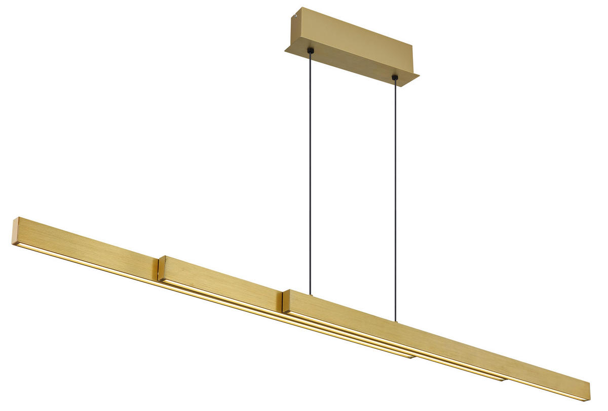 LED-HÄNGELEUCHTE 150/7,5/150 cm    - Messingfarben/Opal, Design, Kunststoff/Metall (150/7,5/150cm) - Globo