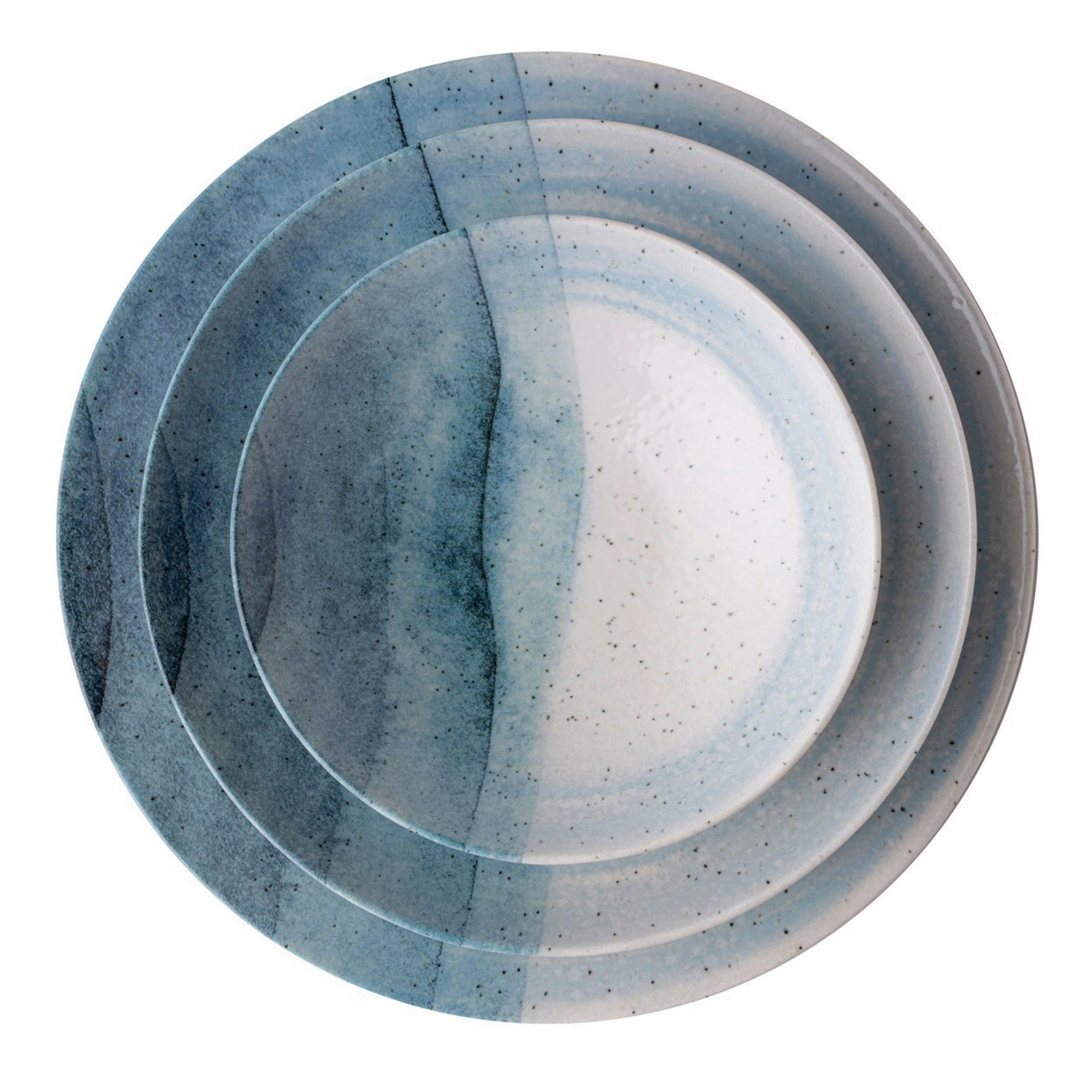 KOMBISERVICE Blau, Hellblau 24-teilig 6 Personen  - Blau/Hellblau, Basics, Keramik (25cm)